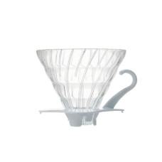 Кавоварка пуровер Hario V60 скляна, біла VDG-02W