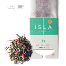 №6 Чай Isla зелений з м’ятою в фільтр-пакеті на чашку, 2,4 г х 10 шт. (4820189320593)