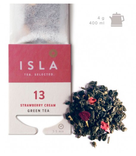 №13 Чай Isla зелений з суницею та вершками в фільтр-пакеті на чайник, 4 г х 10 шт.